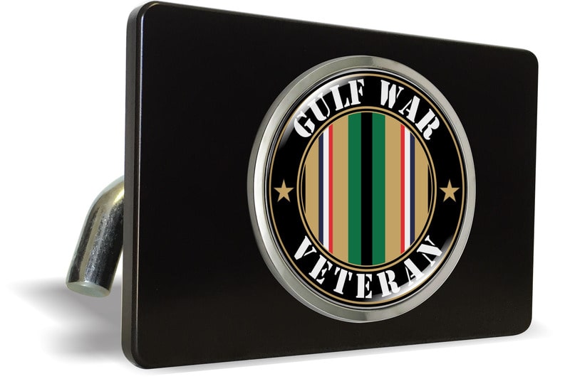 Gulf War Veteran - Tow Hitch Cover with Chrome Emblem